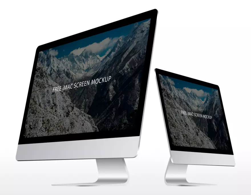 Скачать PSD mockup of two iMac