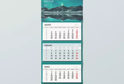 Мокап календаря в PSD