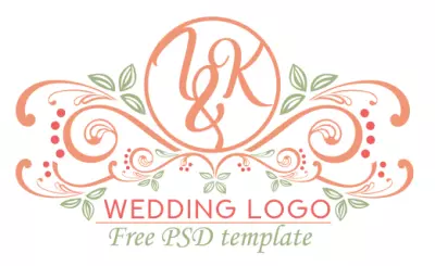 PSD макет свадебного логотипа