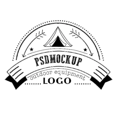 PSD макет логотипа кемпинга