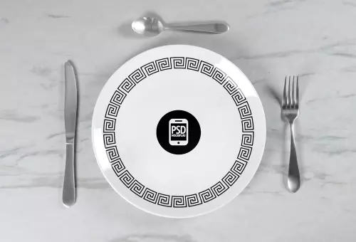 Мокап тарелки с дизайном