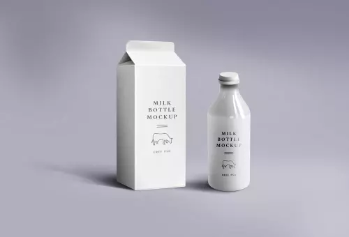 PSD мокап упаковки молока