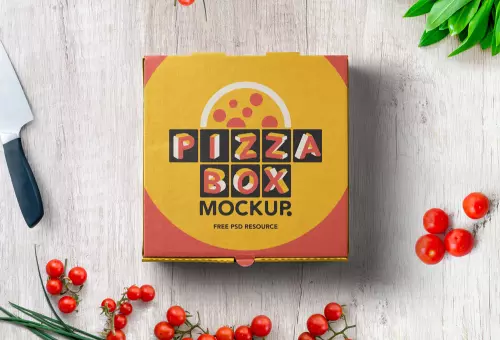 PSD мокап коробки с пиццей